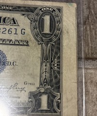 1935E $1 Silver Certificate w/ Severe Miscut Error FREE SHIPPING 2 Notes Showing