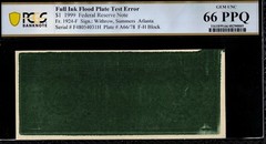1999 $1 FRN « TEST PLATE ERROR » P.C.G.S #66PPQ