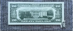 Butterfly Fold Error 20 Dollar Note, 1969C, About Uncirculated