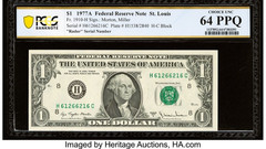 1977 A $1 FRNs Radar Note 61266216 PCGS Banknote 64 PPQ