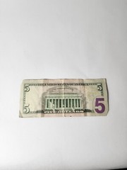 2013 $5 Note ERROR Over Inking Bleed Through Onto Reverse (MB 10082999)