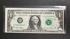 2003 $1 Federal Reserve Note MIS-ALIGNMENT ERROR, MIS-CUT