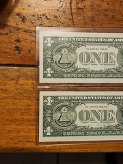 Pair Of Sequential Inkwell Contamination Error 2021 $1 Dollar Mismatched Color