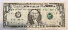 Series 1988A $1 insufficient ink on 2ND Print F04768674Y w regular 1988A $1