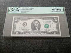 Mismatched Prefix Error 1976 $2 FRN New York Fr 1935-B H/B-A Block PCGS-C 66 PPQ