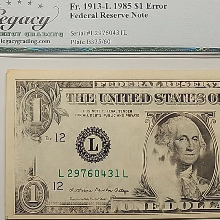 MISSING INK @ FACE 1985 1$ LEGACY45 0431L