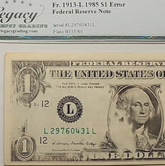 MISSING INK @ FACE 1985 1$ LEGACY45 0431L