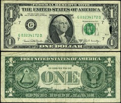 FR. 1906 G $1 1969-C Federal Reserve Note ERROR Ink Smear VF