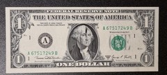 1969 D One Dollar Federal Reserve Note $1 Bill ERROR – Ink Smear UNC #98907