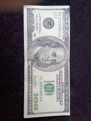 2003A $100 Dollar Federal Reserve Note Error Misaligned Off Center Print W/ INK
