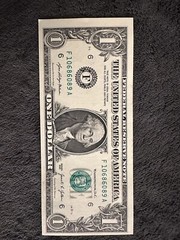 True Flipper Serial Fancy Us Dollar Bill Minor Mis Cut Error Notes