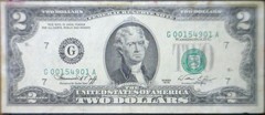 1976 ERROR $2 3rd Print Shift BICENTENNIAL Federal Reserve VF + Note Currency