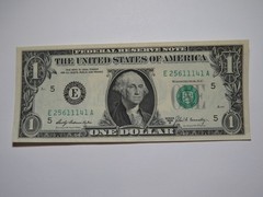$1 1969 Ink Smear on Back Error Federal Reserve Bank Note Bill Uncirculated