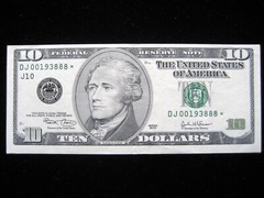2003 $10 Note S/N: DJ00193888 with *Star* – Misalignment / Shift