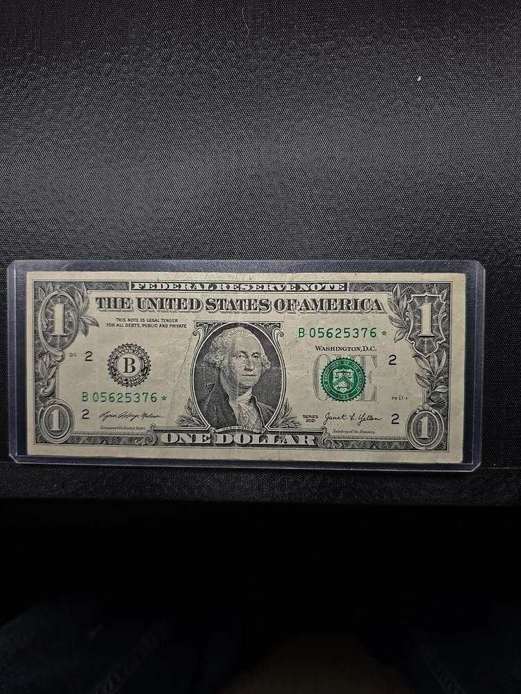 2021 Star Note Over Inking Error On Serial Number Dollar