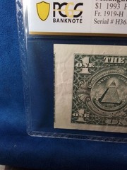 $1 1993FRN Misalignment Error, PCGS VERY FINE 30,FR 1919-H.