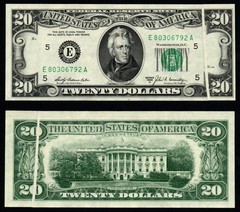 1969A $20 GUTTER FOLD ERROR Beautiful AU+/UNC Federal Reserve Note!