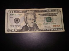 fancy serial number bills binary..with ink smear