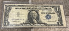 1935E $1 Silver Certificate w/ Severe Miscut Error FREE SHIPPING 2 Notes Showing