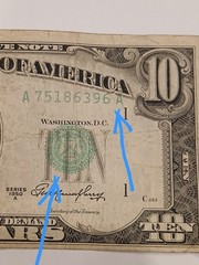 1950A 10 Dollar Bill Error