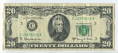 1963-A $20 Federal Reserve Note Offset printing Error VF PHILADELPHIA SM233