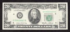 1985 $20 Federal Reserve Note Cleveland – AU Gutter Fold Error