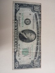 1950 A $10.00 BILL OFFSET ERROR