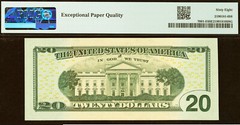 2017A $20 FRN PMG 68EPQ – Top Pop – Finest Mismatched Suffix Error Note – PED/F