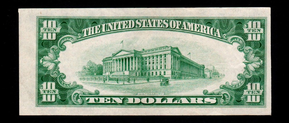 ((Misalignment Error)) $10 1934-D Federal Reserve Note Boston (H112)