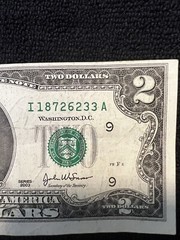 2003 $2 Dollar Bill (Major Printing Errors) I18726233A