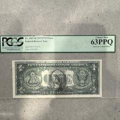 PCGS Currency $1 Federal Reserve Note Error Fr. 1907-H 63 PPQ Uncirculated