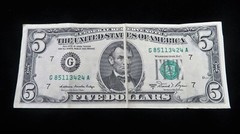 1981 A 5 Dollar Bill Dual Sided Gutter Fold Error Lot#1287