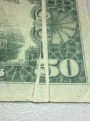 Major Error 1974 $50 FRN Note – Double Gutter Folds – Misprinted Currency