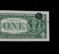 Overprint on Back And Missing Green Treasury Seal Error 1981-A $1 XF