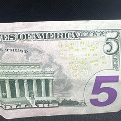 2017A Federal Reserve Note Over Inking ERROR $5 Five Dollar Bill