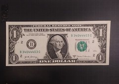 $ US INK ERROR TRINARY OFF CENTER PRINT LIGHT INK Top Ser No Circ Good Cond
