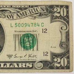 Third Print Error 1969 C Twenty Dollar $20 L (C) Offcenter Federal Reserve Note
