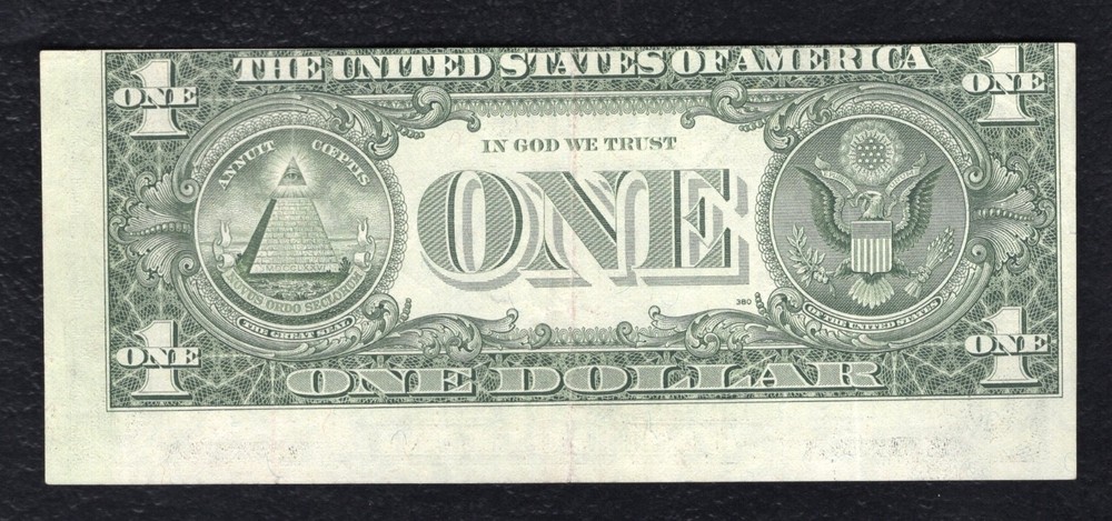 1988 $1 FRN FEDERAL RESERVE NOTE “MISALIGNMENT ERROR” EXTREMELY FINE