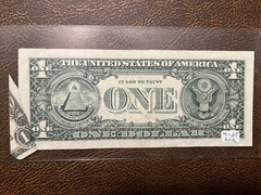PRINTED FOLD ERROR -on 2001 $1 FRN FR-1926c , Philadelphia district VF / XF