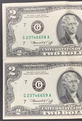 2 SEQUENTIAL 1976 $2 DOLLAR  . UNCIRCULATED.