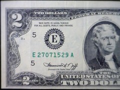1976 $2 ERROR 3rd Print Shift BICENTENNIAL Note NICE AU Federal Reserve Currency
