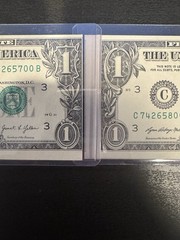 Lot 10 $1 Error Notes – 5 MAJOR Miscut (4 Show Note) + 5 Serial Error/Ladder UNC
