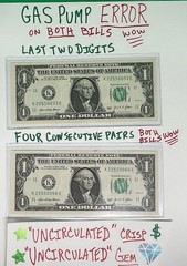 Set Of 2 Gas ⛽️ Pump ERROR 4 Consecutive Pairs💎UNCIRCULATED Fancy Serial Number