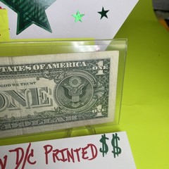 ERROR – SOLID OVER-INKED STAR ⭐️ Note $1 Nice Condition 💵Series 2017 D/C Print