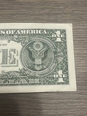 2021 $1 Over Ink Error Filled In 9 Fancy Serial Number Note