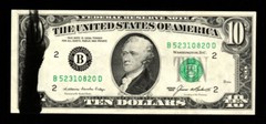 1985 $10 FEDERAL RESERVE NOTE NEW YORK GREEN MAJOR DARK INK SMEAR ERROR UNC