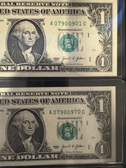 Lot 10 $1 Error Notes – 5 MAJOR Miscut (4 Show Note) + 5 Serial Error/Ladder UNC