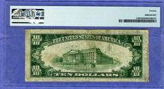RARE GUTTERFOLD ERROR = 1934A $10 North Africa silver certificate = PMG = Gutter