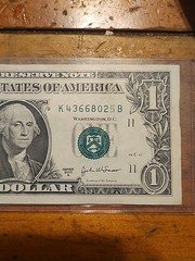 Insufficient Ink Error 3rd Print 2003A $1 Dollar Partial Missing Serial Number 5
