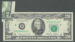 1985 $20 MAJOR BUTTERFLY ERROR CRISP XF+ Federal Reserve Note!